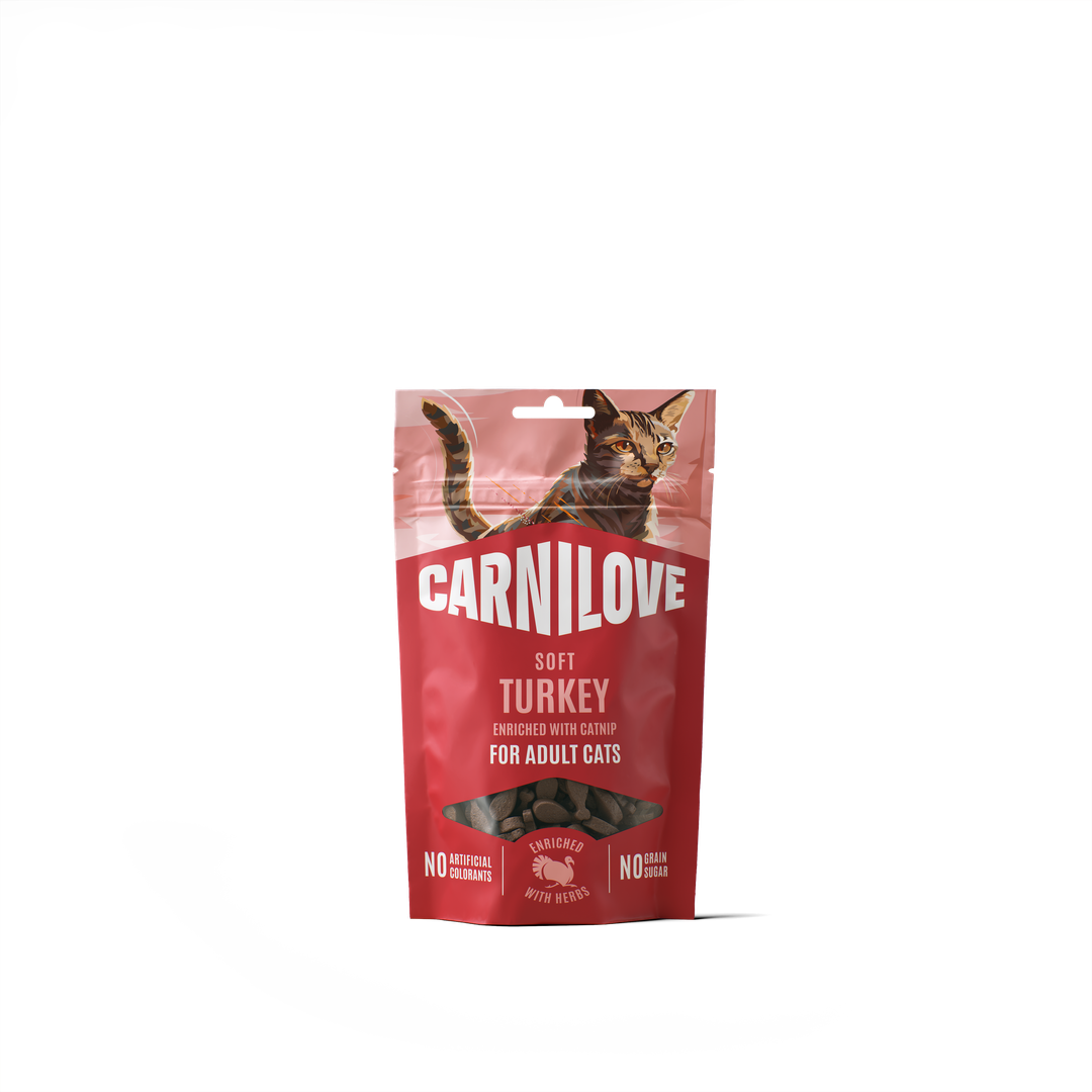 CARNILOVE Cat Soft Snack Dinde & Herbe à chat 50g