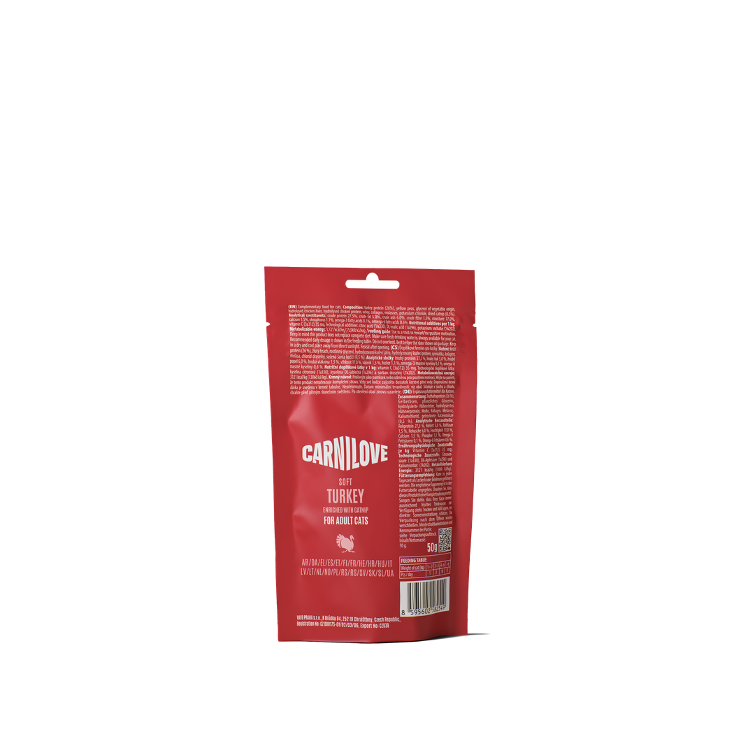 CARNILOVE Cat Soft Snack Dinde & Herbe à chat 50g