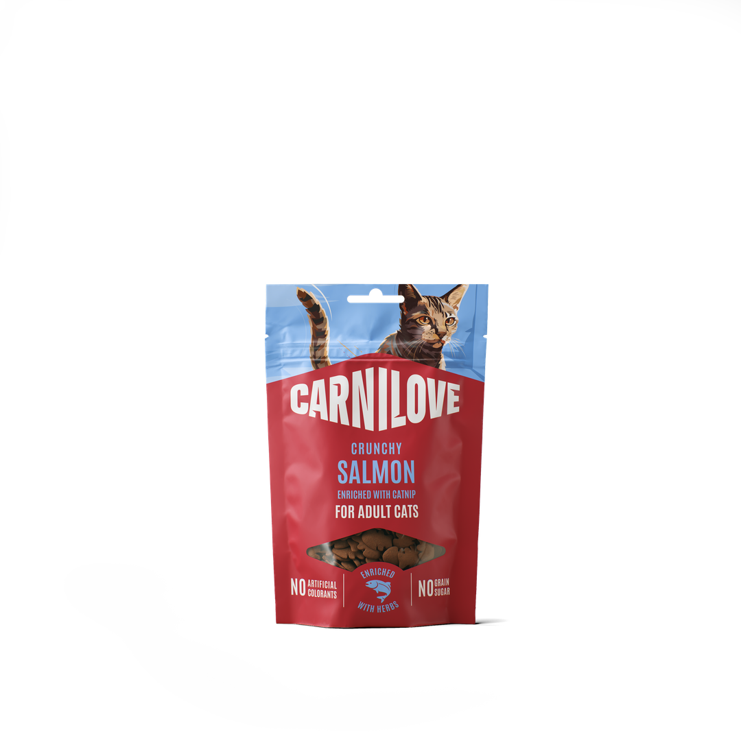 CARNILOVE Cat Crunchy Snack Saumon & Herbe à chat 50g