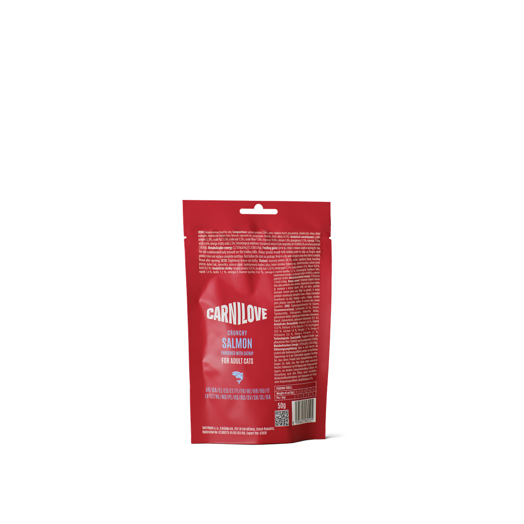 CARNILOVE Cat Crunchy Snack Saumon & Herbe à chat 50g