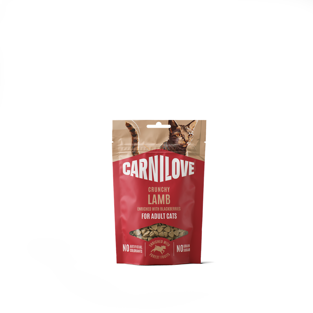 CARNILOVE Cat Crunchy Snack Agneau & Mûres 50g
