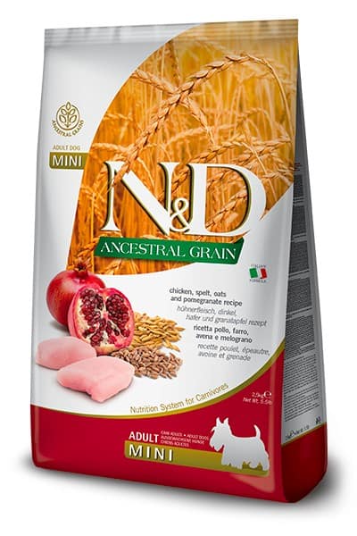 FARMINA ND Ancestral Grain Chien Mini Poulet, Épeautre, Avoine et Grenade
