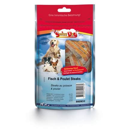 SWISSDOG Steaks Poisson Poulet 80g