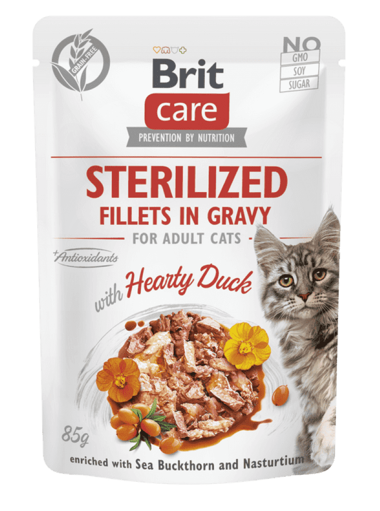 Brit Care Cat Filets Adult Stérilisé au Canard en sauce 85g