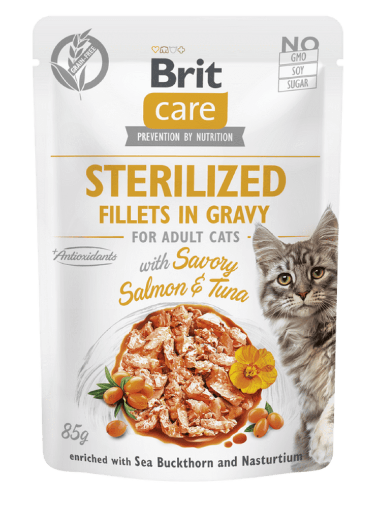 Brit Care Cat Filets Stérilisé Saumon & Thon en sauce 85g