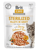Brit Care Cat Filets Stérilisé Saumon & Thon en sauce 85g