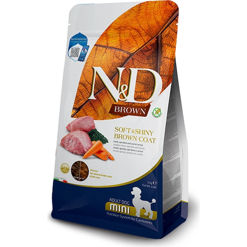 Farmina N&D Brown Chien Mini Agneau Carotte Spiruline 2 kg