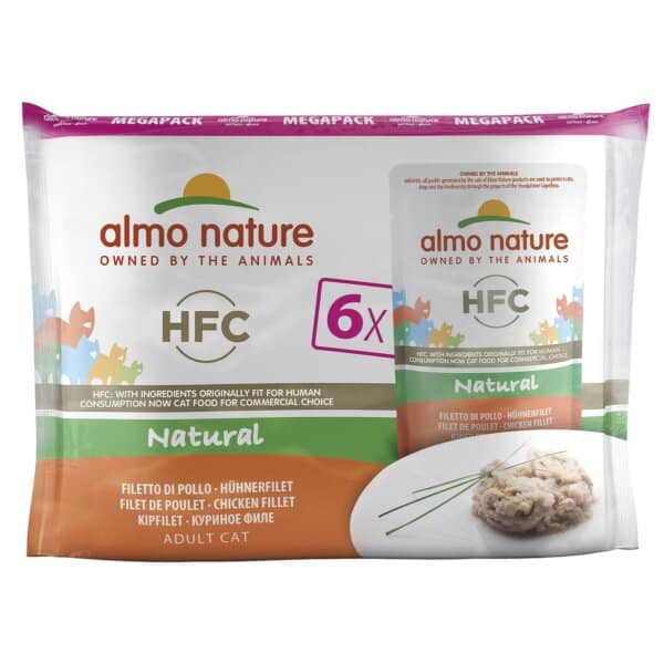 ALMO HFC Natural Cat Mega Pack Filet de Poulet 6x55g