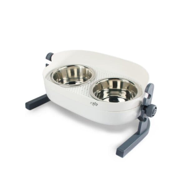 ALL FOR PAWS L4P 3in1 Elevated Double Dinner Blanc