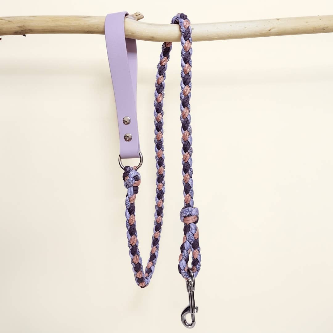TRUFFE & FLAIR Laisse tressée Biothane/Paracorde - Lilas