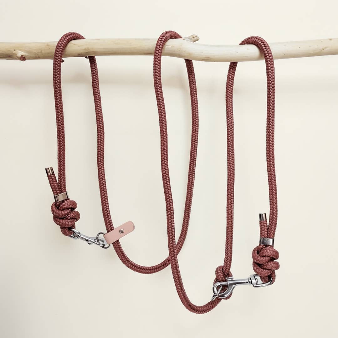 TRUFFE & FLAIR Laisse multipositions Paracorde - Vieux rose