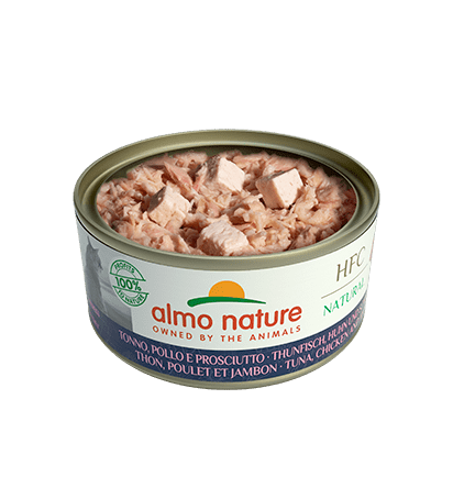 ALMO NATURE Boîte HFC Gelée Thon Poulet Jambon