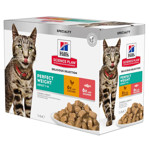 HILL'S Science Plan Adult Perfect Weight au poulet et saumon pour chat 85g