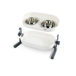 ALL FOR PAWS L4P 3in1 Elevated Double Dinner Blanc