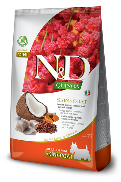 FARMINA ND Quinoa Chien Mini Skin&coat Hareng Noix de Coco 140g