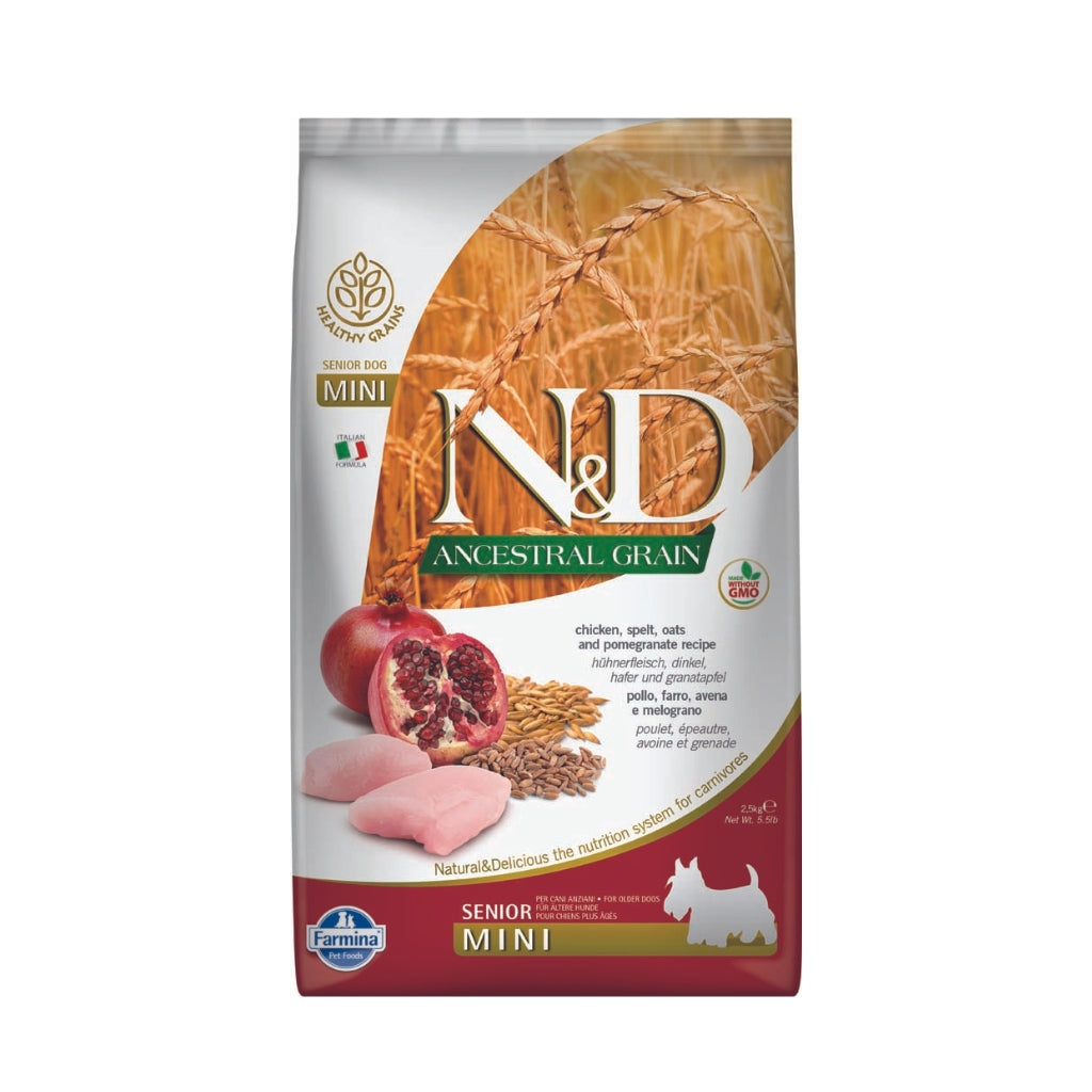 FARMINA N&D Ancestral Grain Chien Senior Mini Poulet — EAN 8010276036384