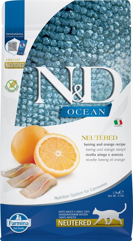 FARMINA N&D Ocean Chat Neutered Hareng Orange — EAN 8010276040152