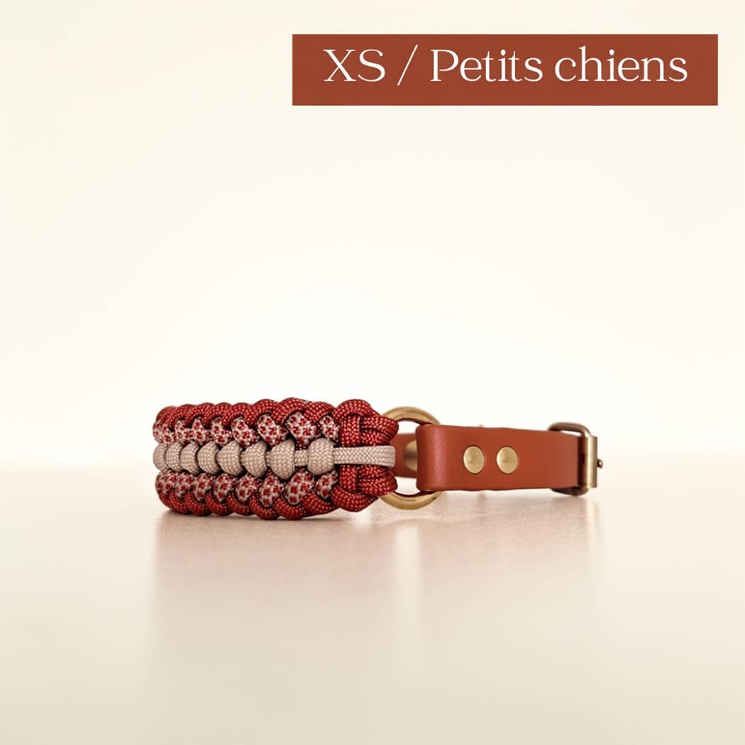 TRUFFE & FLAIR Collier petit chien XS Biothane/Paracorde - Brun Camel