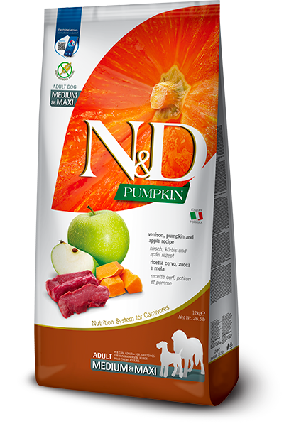 FARMINA ND Potiron Chien Medium/Maxi Cerf 12kg