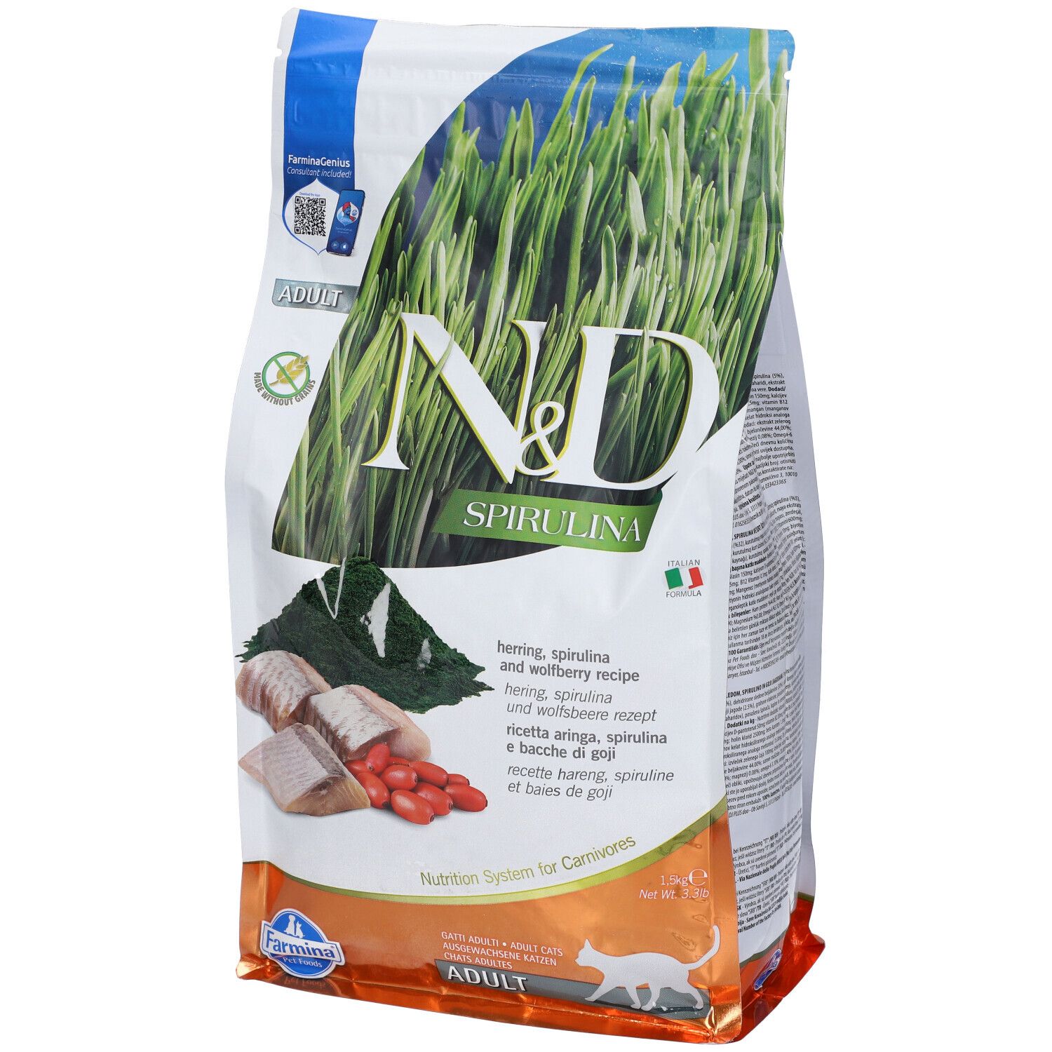 Farmina N&D Spirulina Chat Hareng 1.5 kg