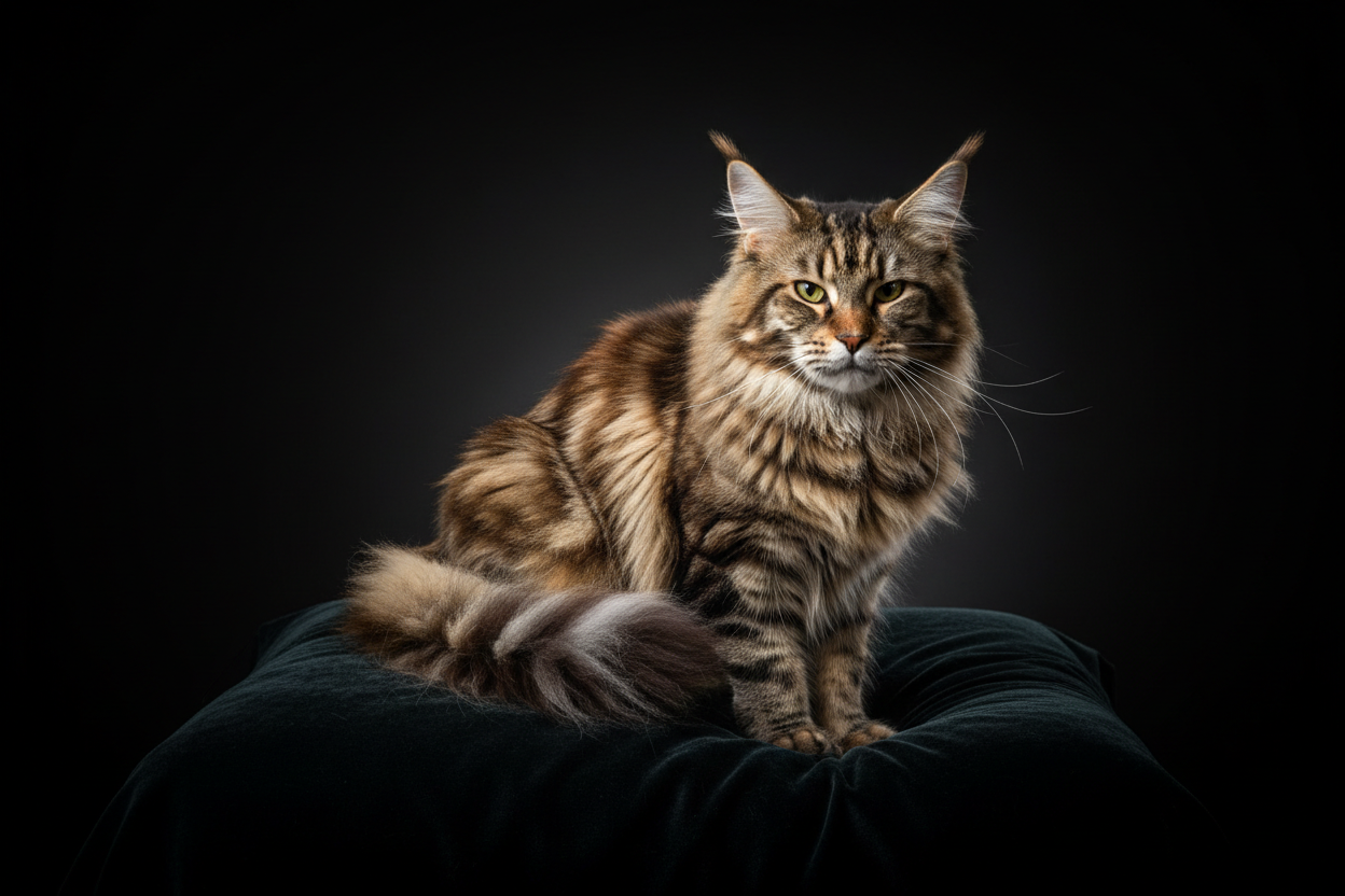 Chat sur fond noir