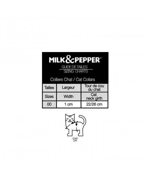 MILK & PEPPER Vendôme Leather Cat Collar - guide des tailles