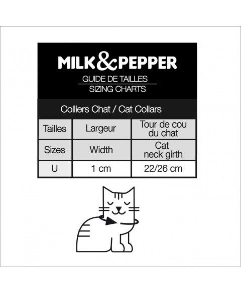 MILK & PEPPER Pogona Cat Collar - guide des tailles