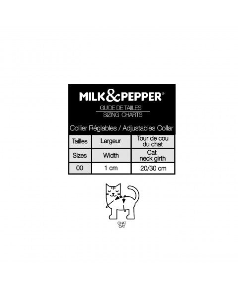 MILK & PEPPER Zaria Adjustable Cat Collar - guide des tailles