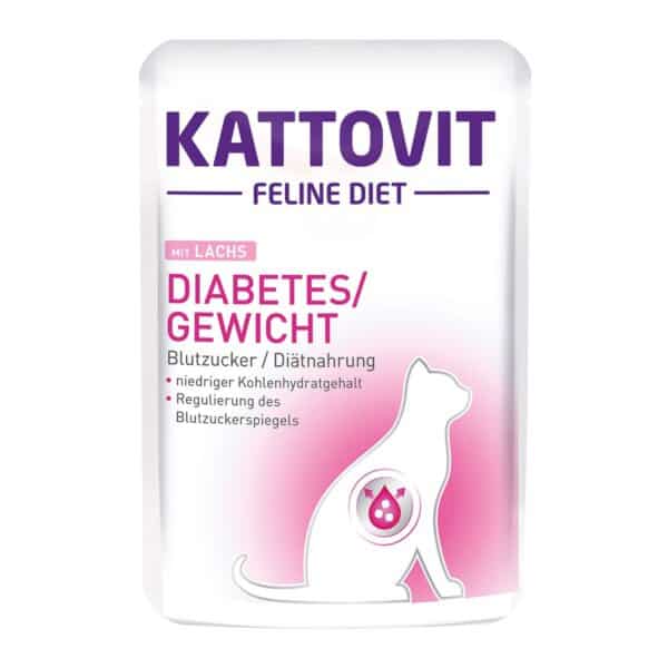 KATTOVIT Diabète et Poids Saumon pour chats 85g