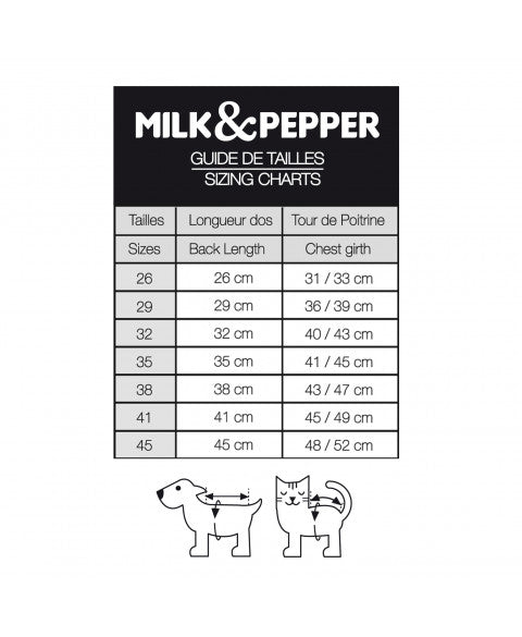 MILK & PEPPER Antonella Puffer Jacket - guide des tailles