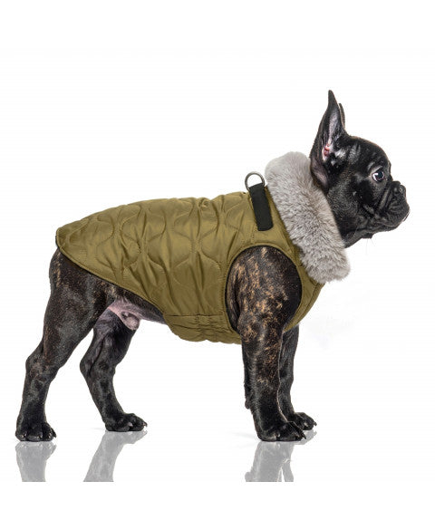 MILK & PEPPER Roméo Puffer Jacket Harness - porté par un chien