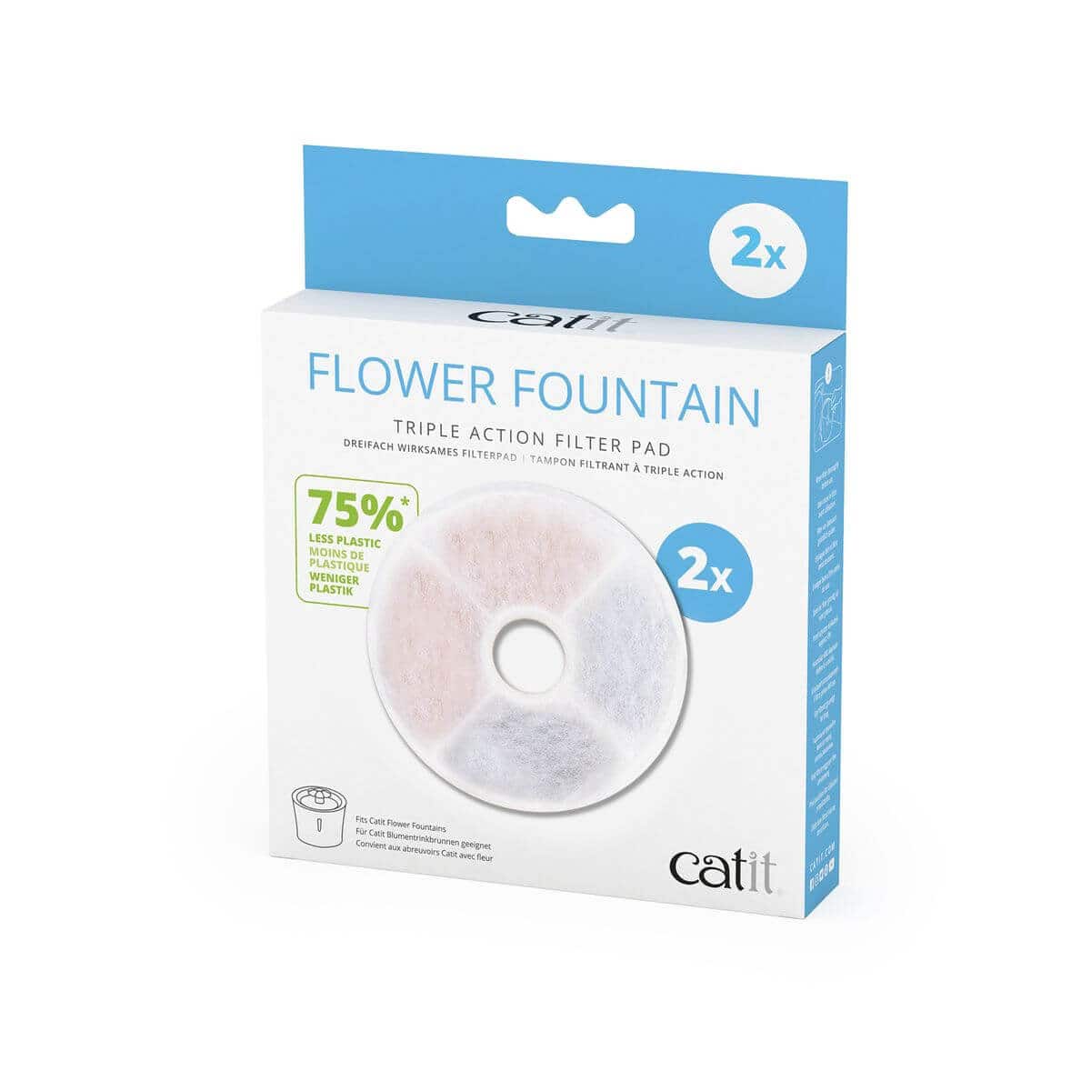 CATIT Triple Action Filter Fontaine à Fleurs 2x