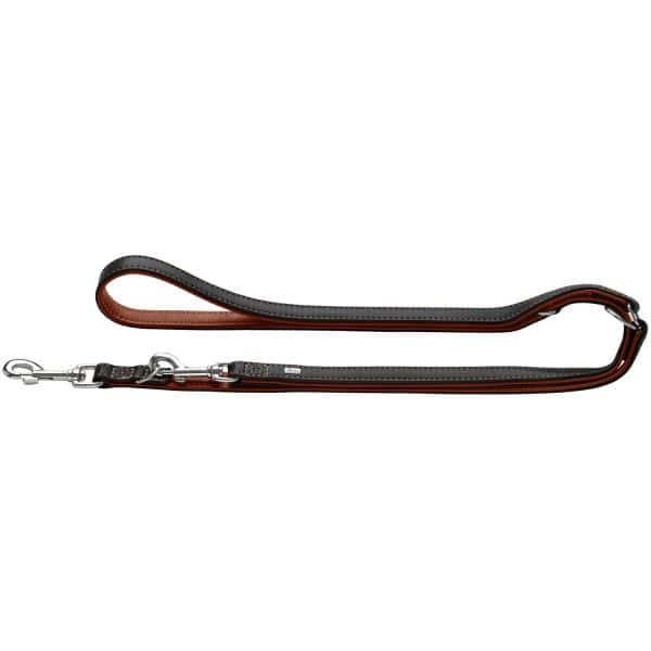 HUNTER Laisse Réglable Canadian Up 15/200 Noir/Cognac