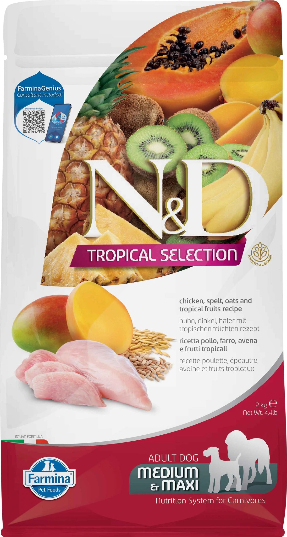 FARMINA N&D Tropical Selection Adult Medium & Maxi Poulet