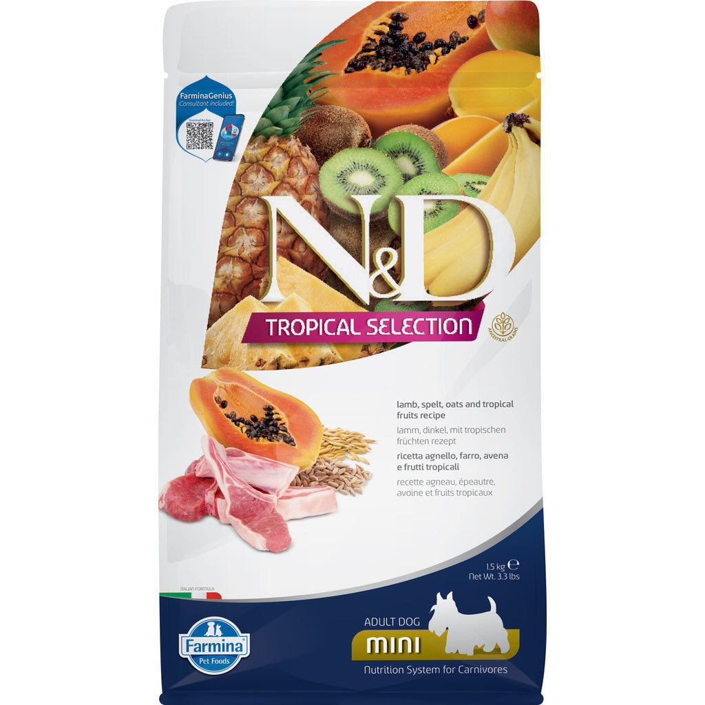 FARMINA N&D Tropical Selection tropical fruits Adult Mini Agneau