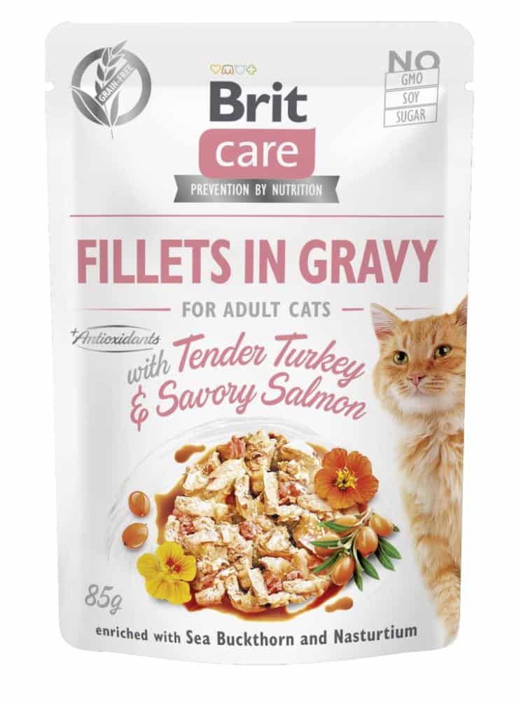 BRIT Fel Adult in Gravy Dinde Saumon 85g