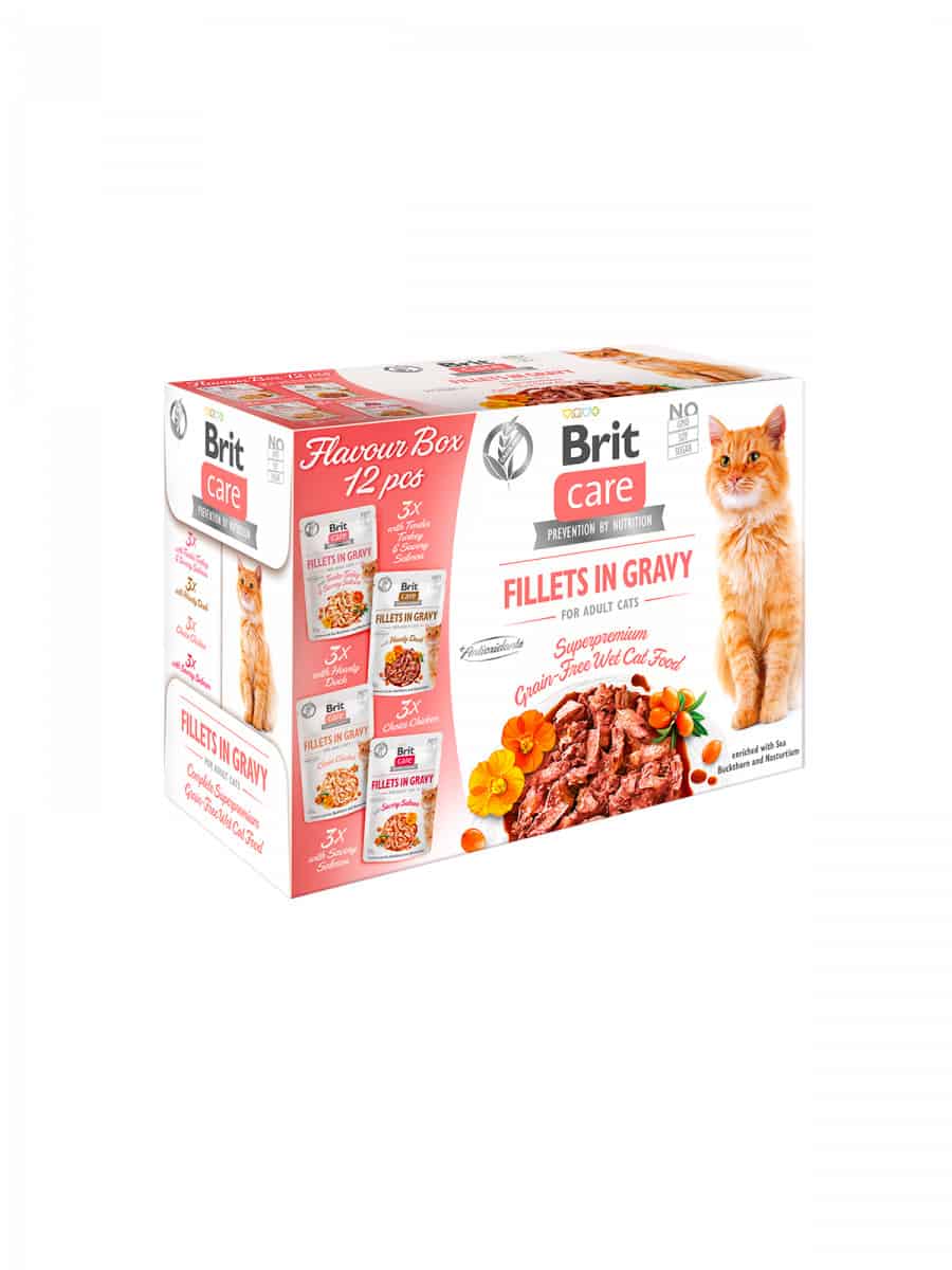 Brit Care Cat Flavour box Fillets in Gravy 4*3 pcs
