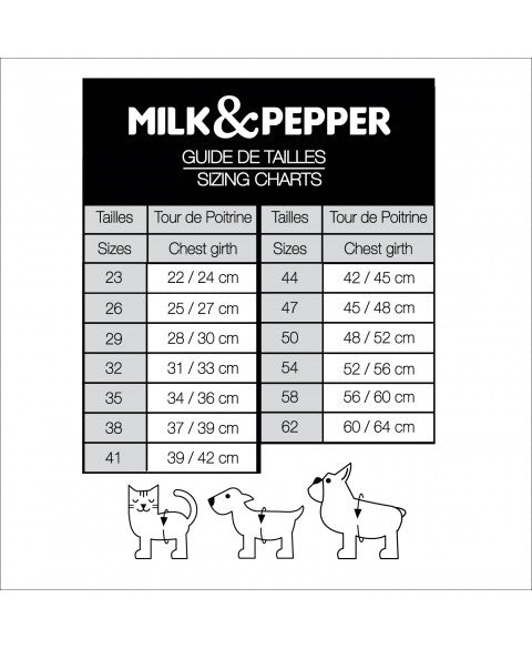 MILK & PEPPER Aurelius Harness - guide des tailles