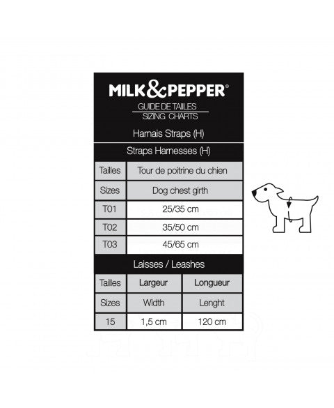 MILK & PEPPER Trimaran Harness Straps - guide des tailles