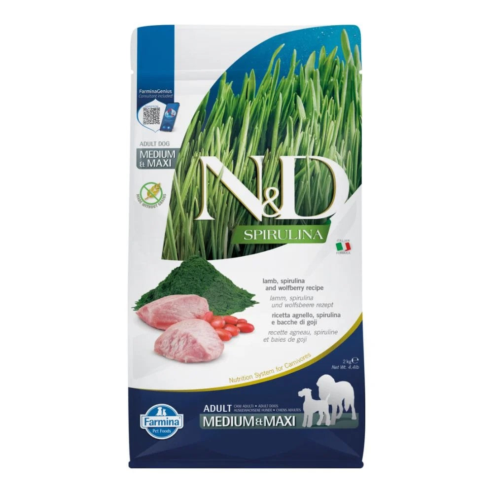 Farmina N&D Spirulina Chien Medium Maxi Agneau 2 kg