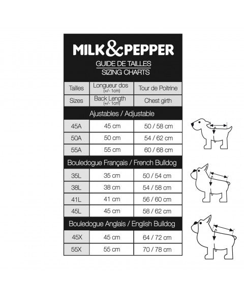 MILK & PEPPER Tribord Bulldog Raincoat - guide des tailles