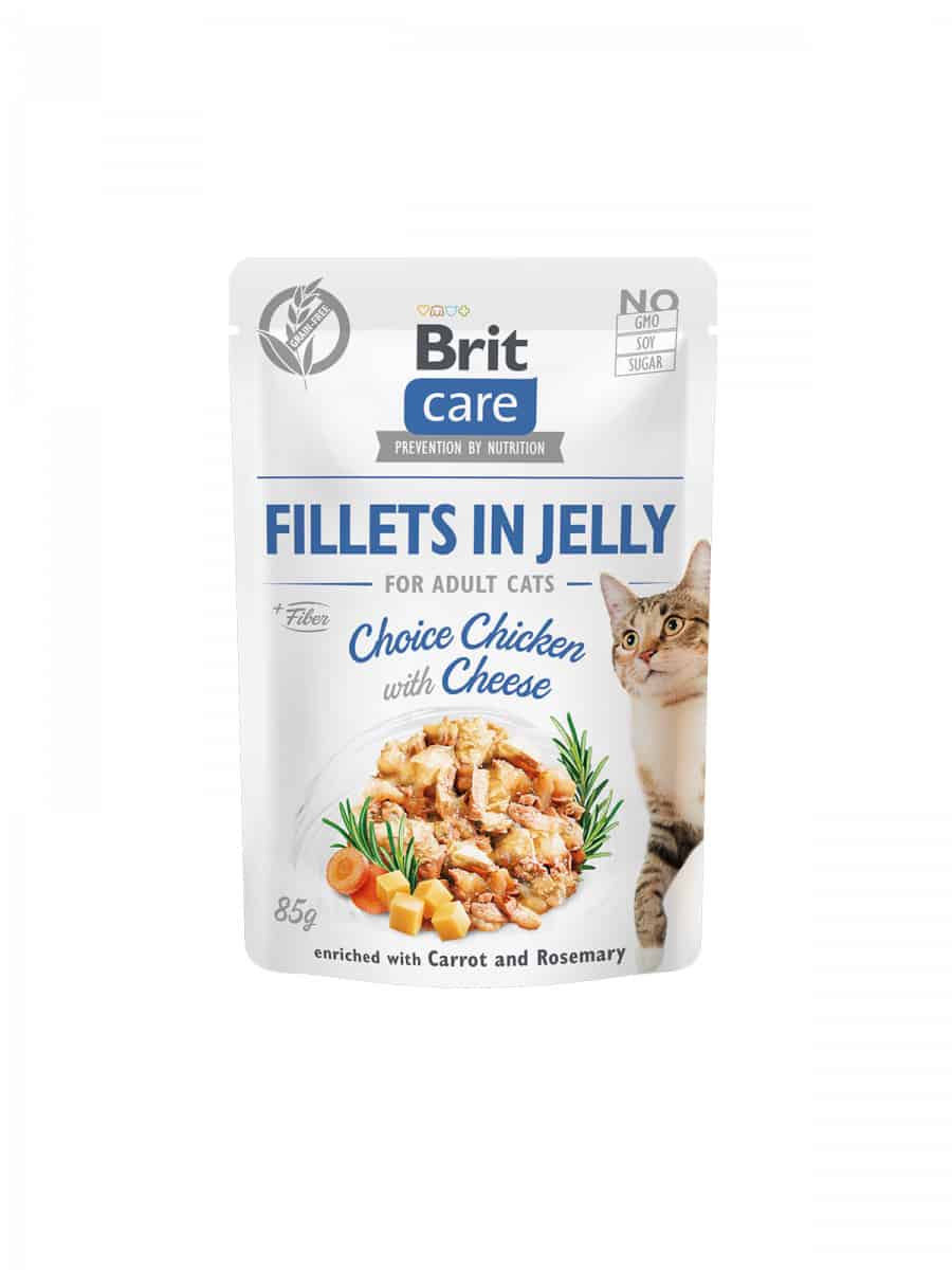 Brit Care Cat - Fillets in Jelly Choice Chicken with Cheese 85g