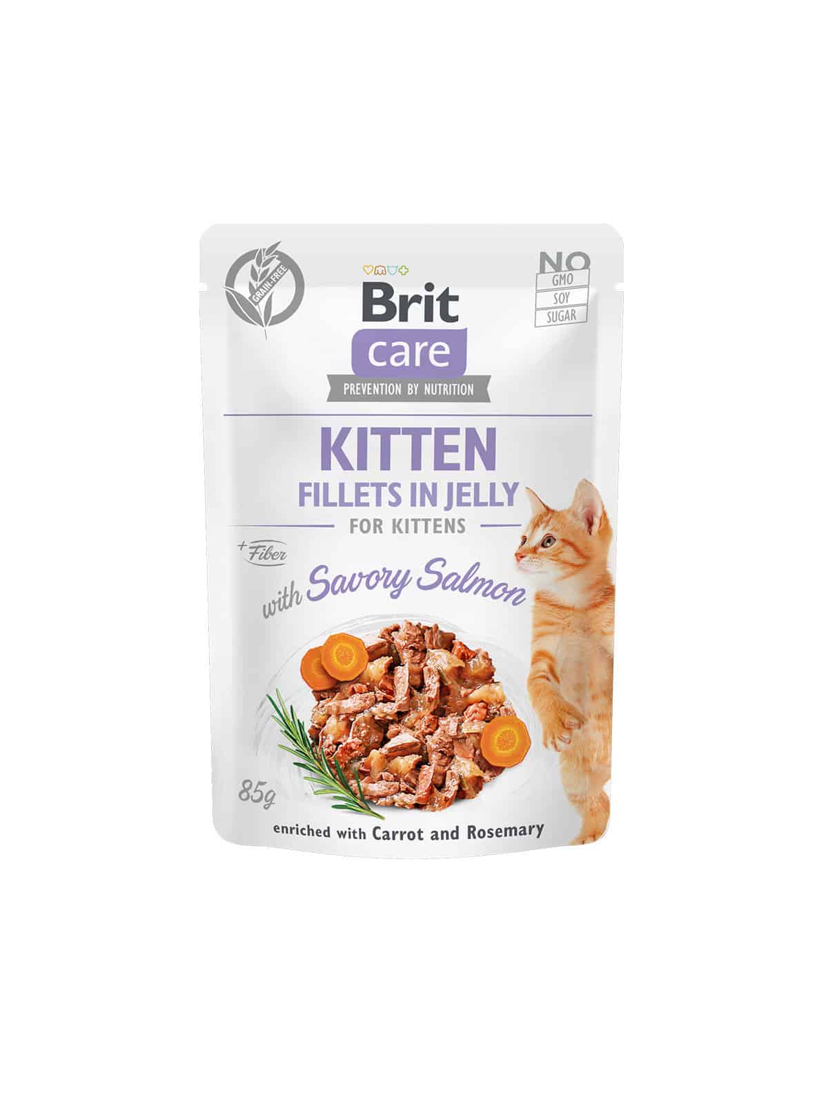 Brit Care Cat Fillets in Jelly with Savory Salmon Kitten 85g
