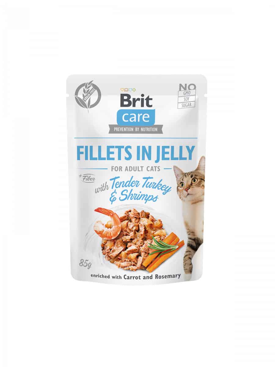 Brit Care Cat Fillets in Jelly with Tender Turkey & Shrimps 85g