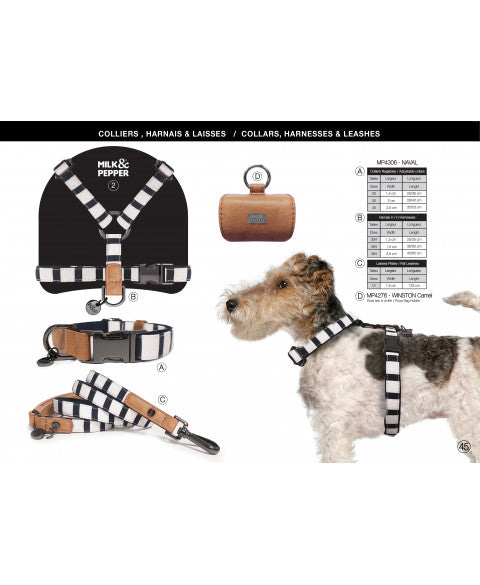 MILK & PEPPER Naval Leash - porté par un chien