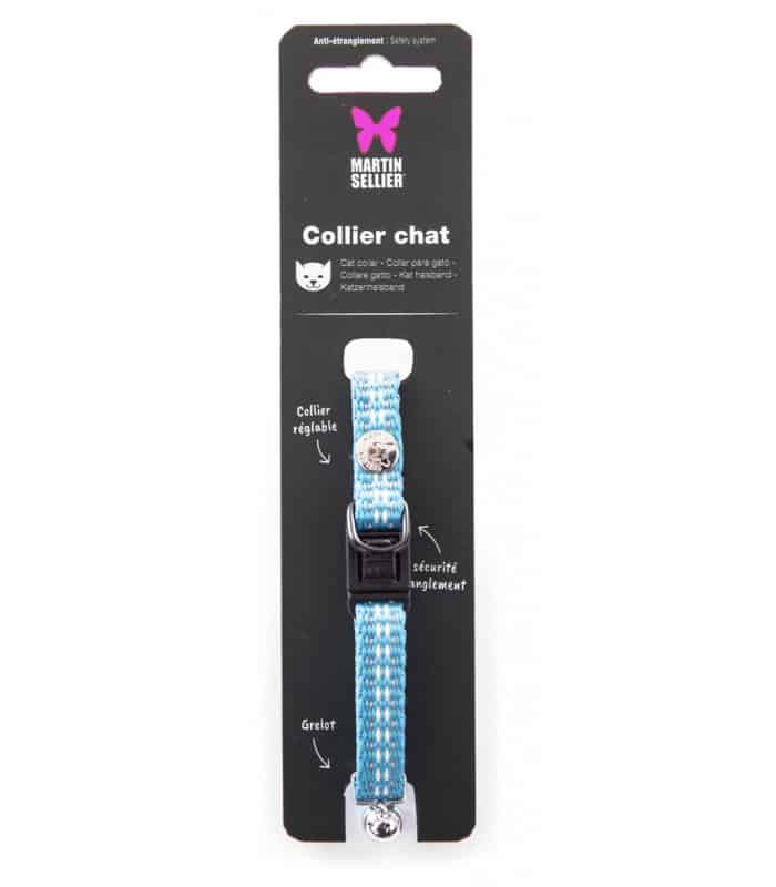 MARTIN SELLIER Collier Chat Safety bleu