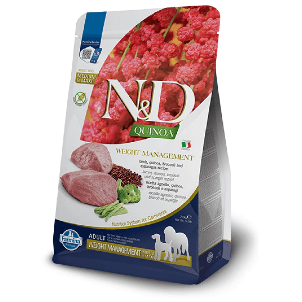 Farmina N&D Quinoa Chien Weight Management Agneau 2.5 kg