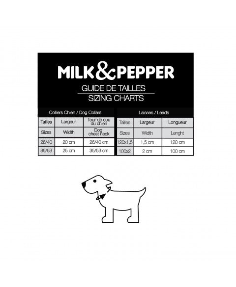 Guide des tailles - MILK & PEPPER Neptune Adjustable Collar
