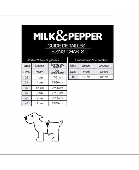 Guide des tailles - MILK & PEPPER Ocelot Classic Collar