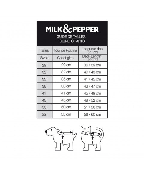 MILK & PEPPER Sabord Fleece - guide des tailles